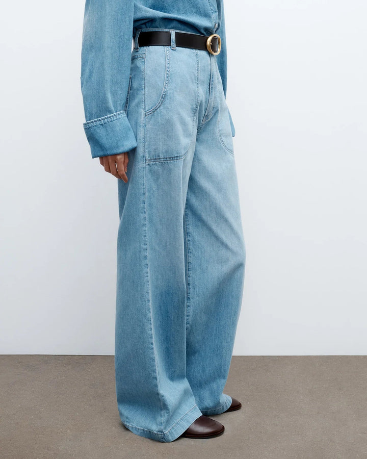 TWP - Mecox Vintage Beach Pant in Linen Cotton Denim - Kalifornia Jean Bar