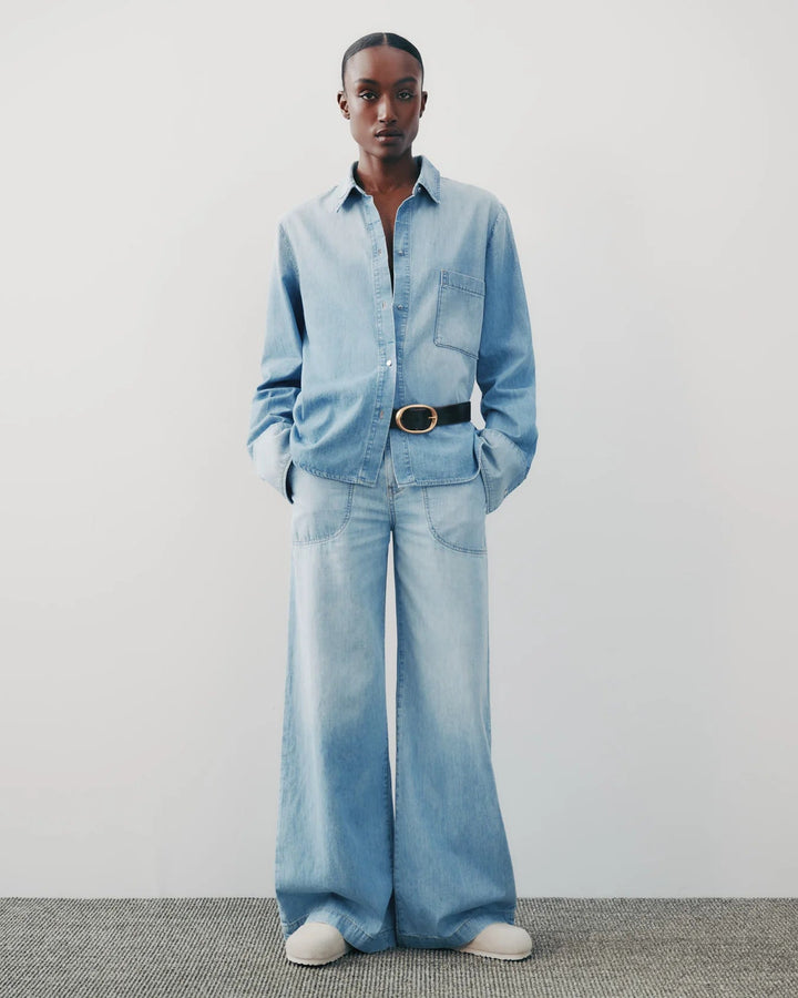 TWP - Mecox Vintage Beach Pant in Linen Cotton Denim - Kalifornia Jean Bar