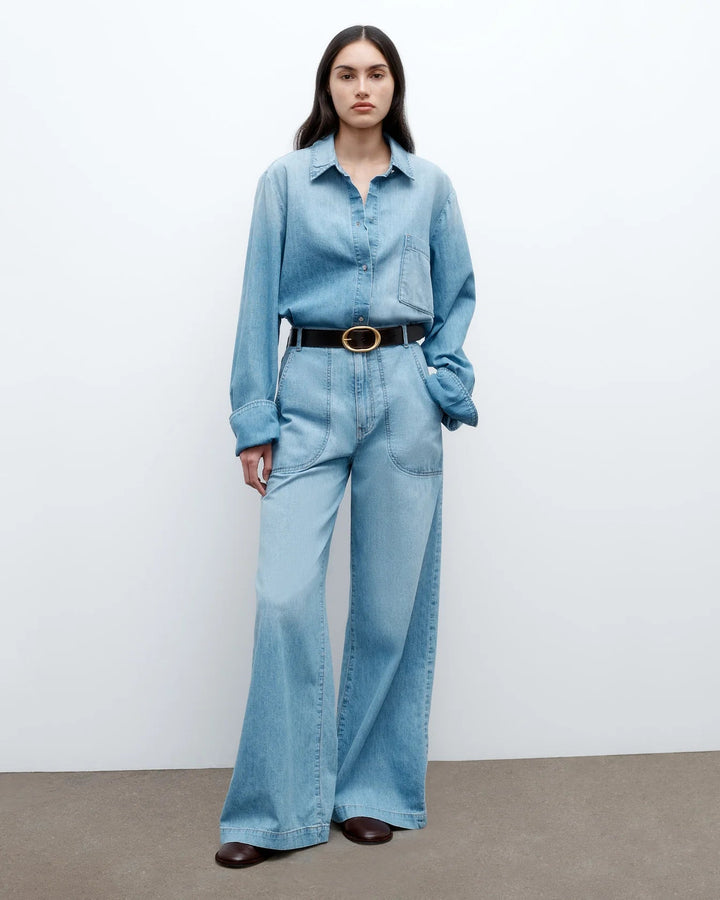TWP - Mecox Vintage Beach Pant in Linen Cotton Denim - Kalifornia Jean Bar