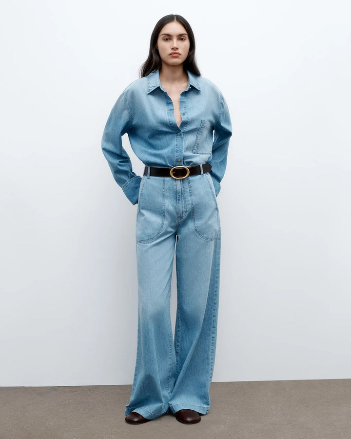 TWP - Mecox Vintage Beach Pant in Linen Cotton Denim - Kalifornia Jean Bar