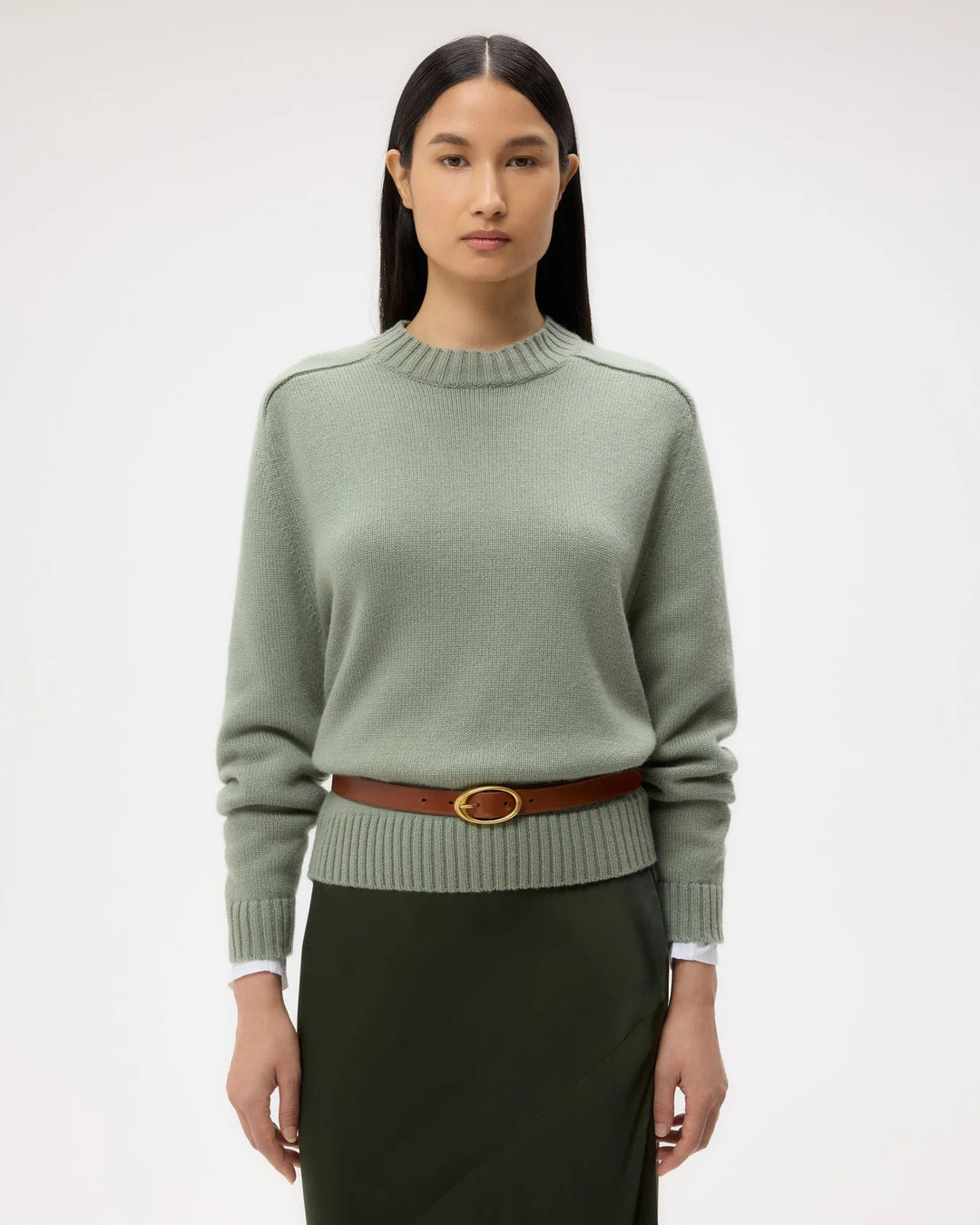 TWP - New Jill Crewneck in Martini Olive - Kalifornia Jean Bar
