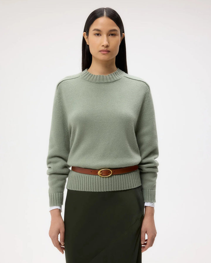 TWP - New Jill Crewneck in Martini Olive - Kalifornia Jean Bar