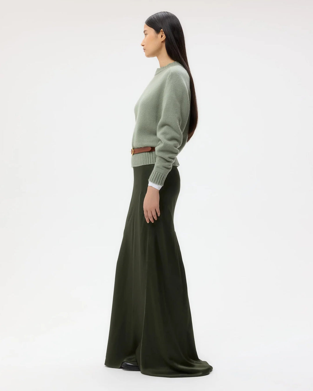 TWP - New Jill Crewneck in Martini Olive - Kalifornia Jean Bar