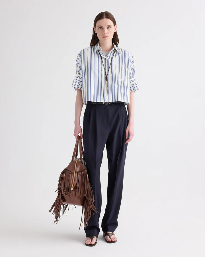 TWP - Next Ex Shirt in Ivory Multi Mens Stripe Superfine Cotton Poplin - Kalifornia Jean Bar