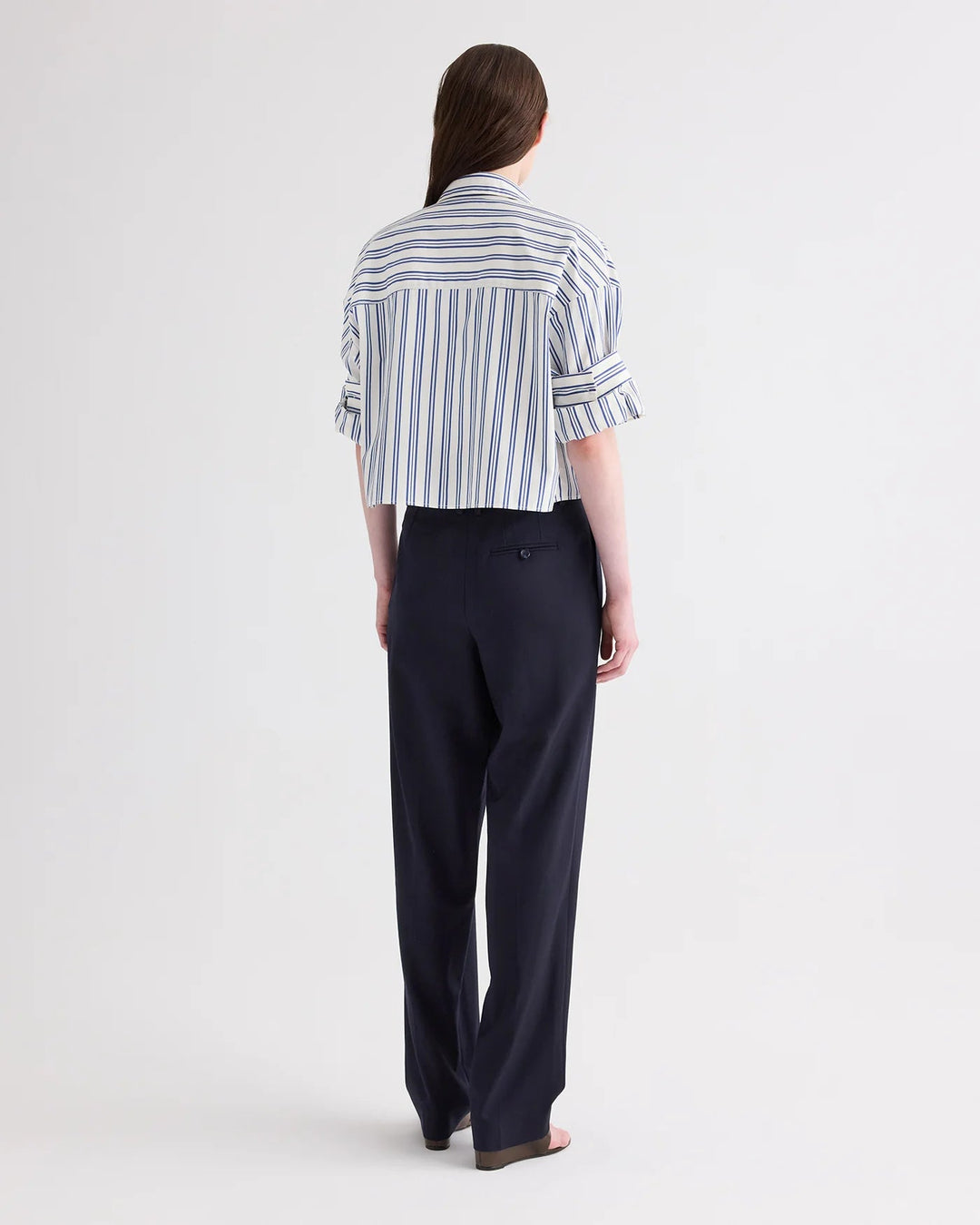 TWP - Next Ex Shirt in Ivory Multi Mens Stripe Superfine Cotton Poplin - Kalifornia Jean Bar