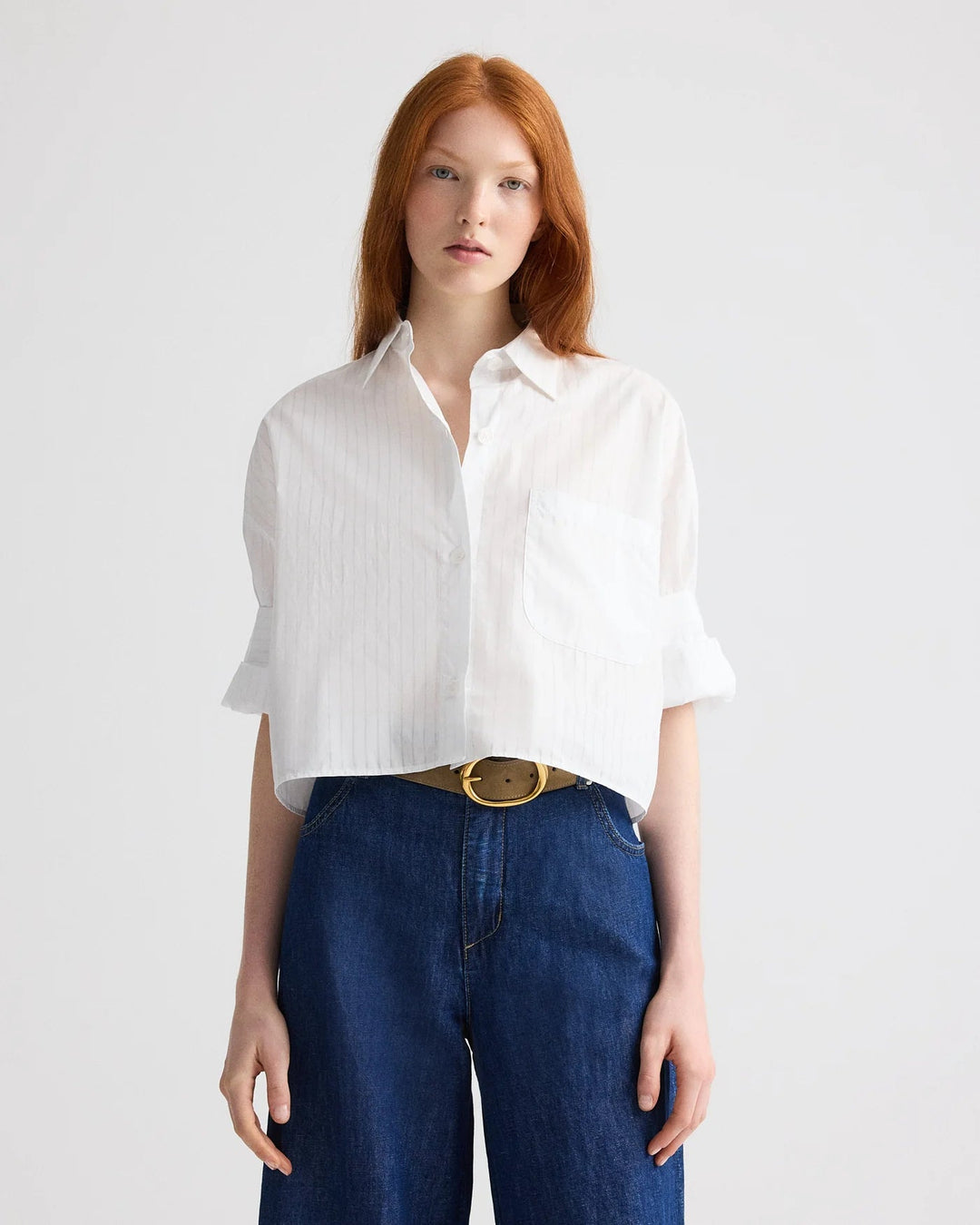 TWP - Next Ex Shirt White/Light Blue Drop Needle - Kalifornia Jean Bar