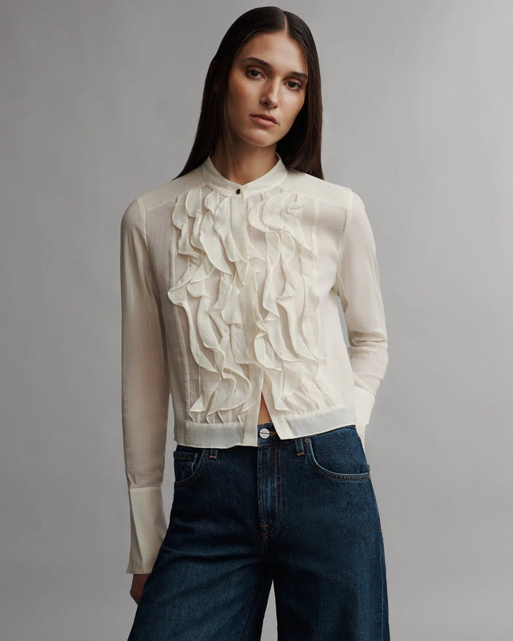 TWP - Patti shirt in Ivory Crinkled Silk Voile - Kalifornia Jean Bar