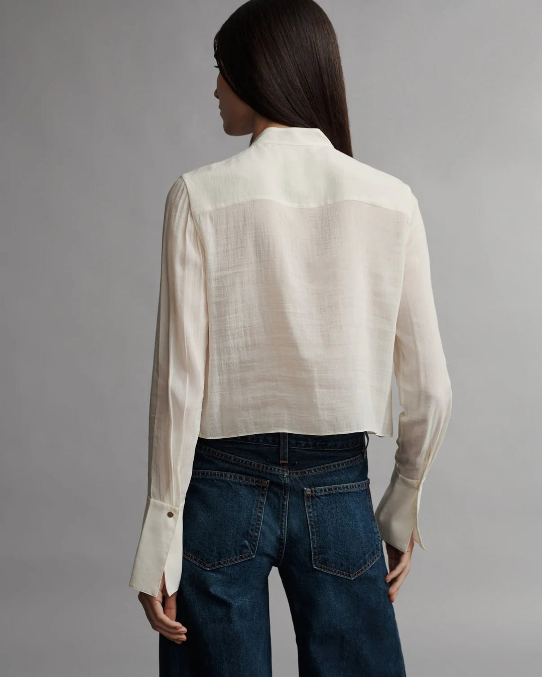 TWP - Patti shirt in Ivory Crinkled Silk Voile - Kalifornia Jean Bar