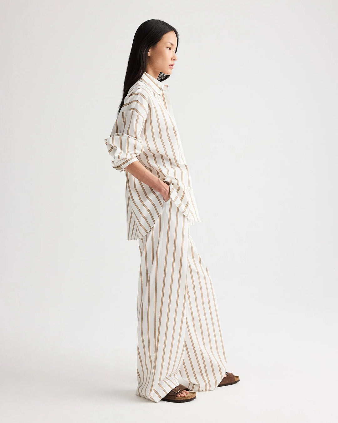TWP - White/Khaki Something Borrowed Shirt - Kalifornia Jean Bar