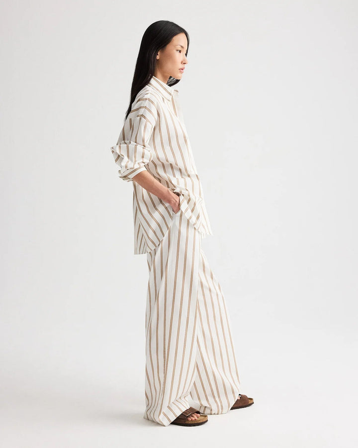 TWP - White/Khaki Something Borrowed Shirt - Kalifornia Jean Bar