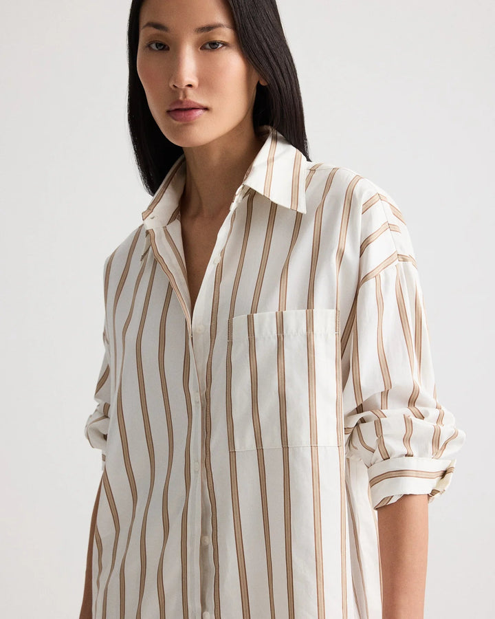 TWP - White/Khaki Something Borrowed Shirt - Kalifornia Jean Bar