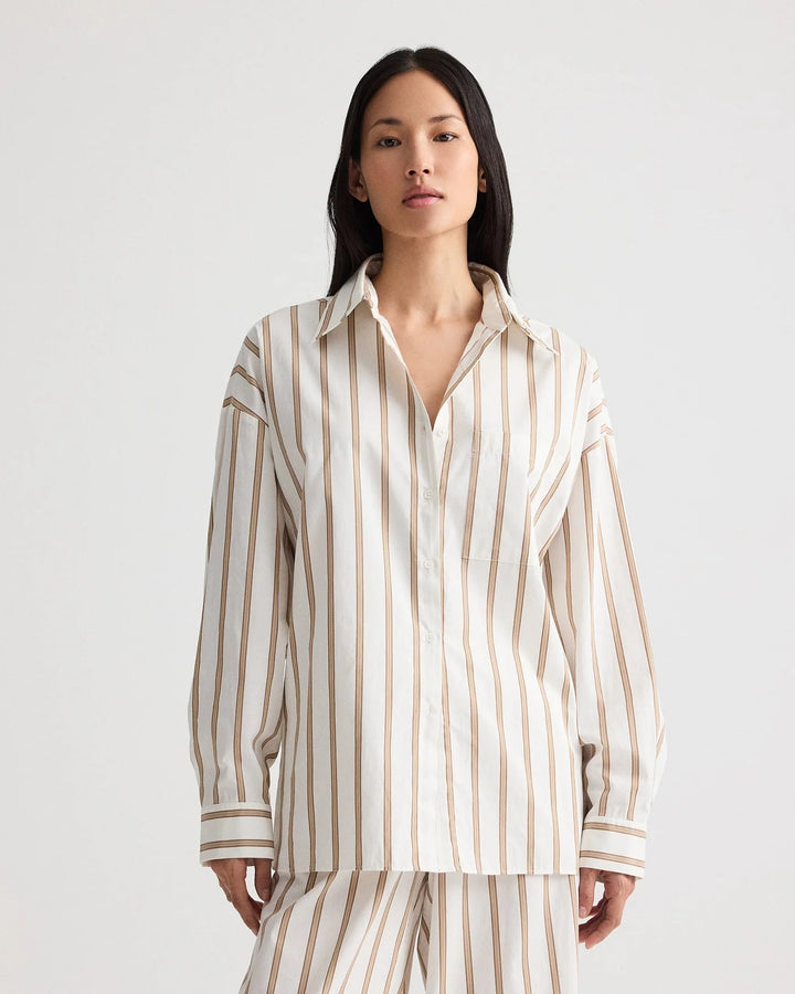 TWP - White/Khaki Something Borrowed Shirt - Kalifornia Jean Bar