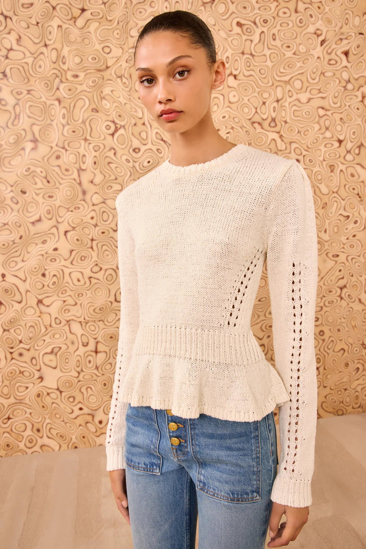 Ulla Johnson - Aurelie Peplum Pullover Cowrie - Kalifornia Jean Bar