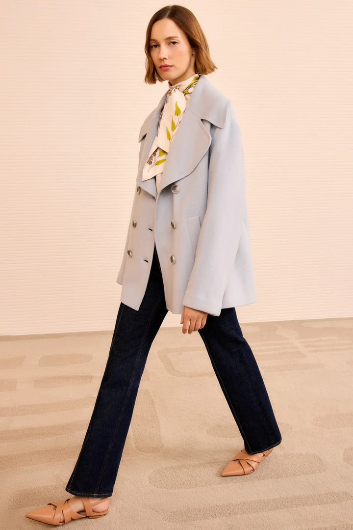 Ulla Johnson - Diana Wool Peacoat in Slate - Kalifornia Jean Bar