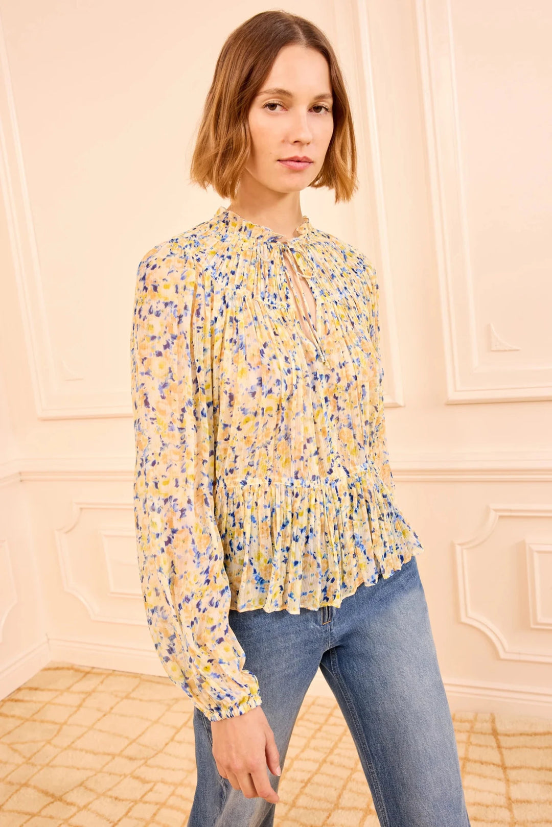 Ulla Johnson - Leandra Silk Daffodil Blouse - Kalifornia Jean Bar