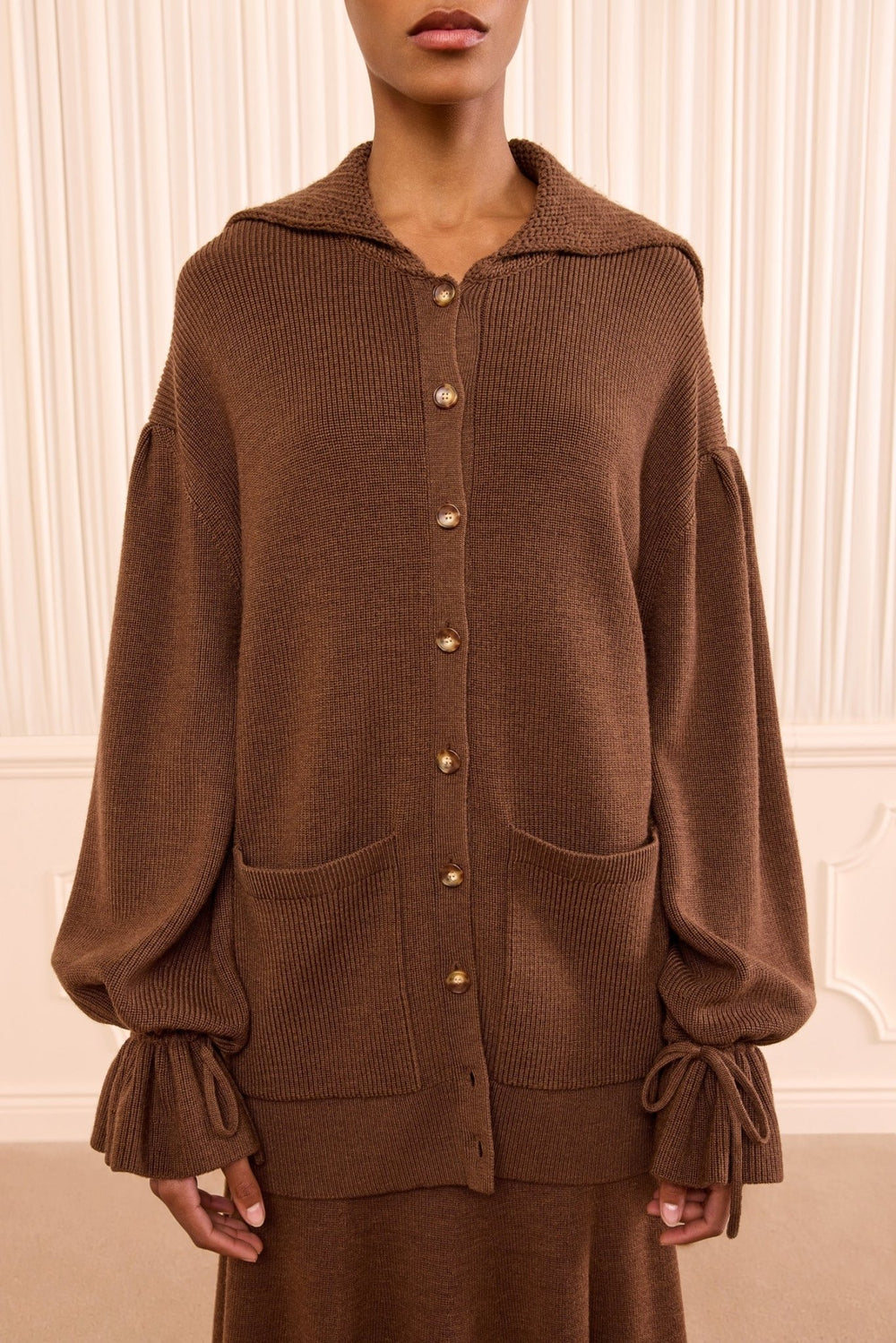 Ulla Johnson - Makila Knit Cardigan in Clove - Kalifornia Jean Bar