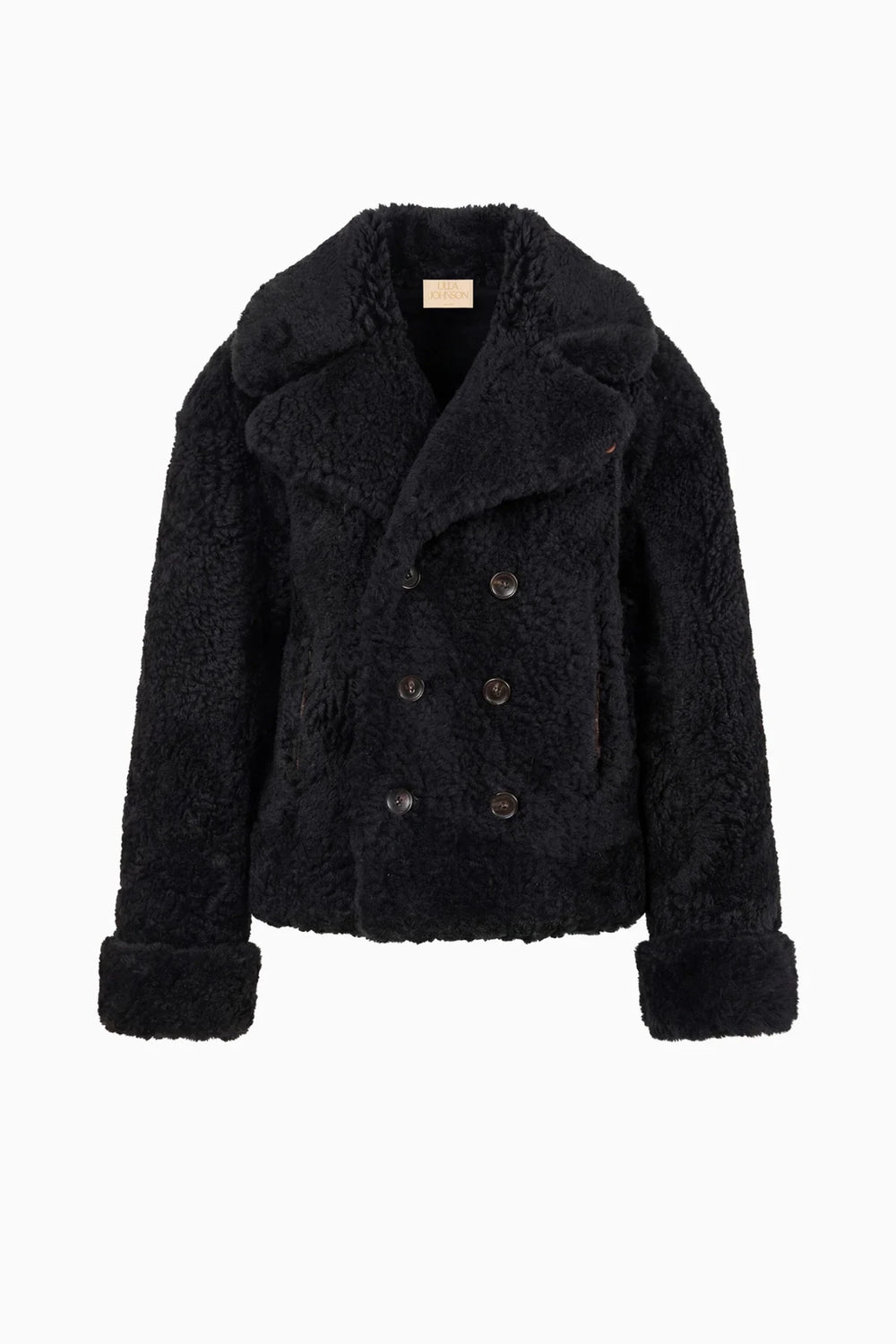 Ulla Johnson - Nisha Reversible Shearling Coat Noir - Kalifornia Jean Bar