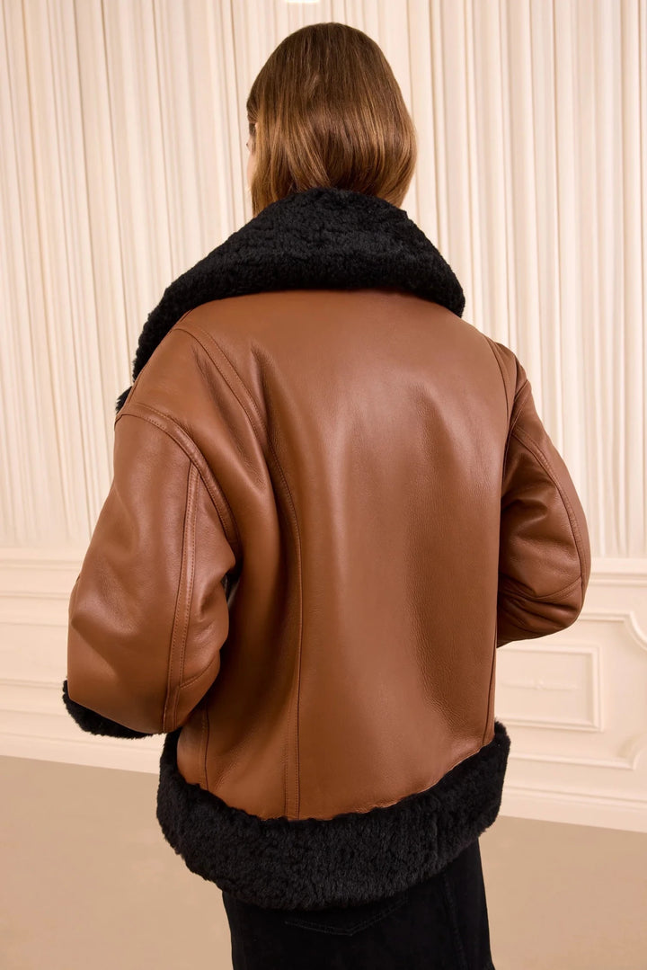 Ulla Johnson - Nisha Reversible Shearling Coat Noir - Kalifornia Jean Bar
