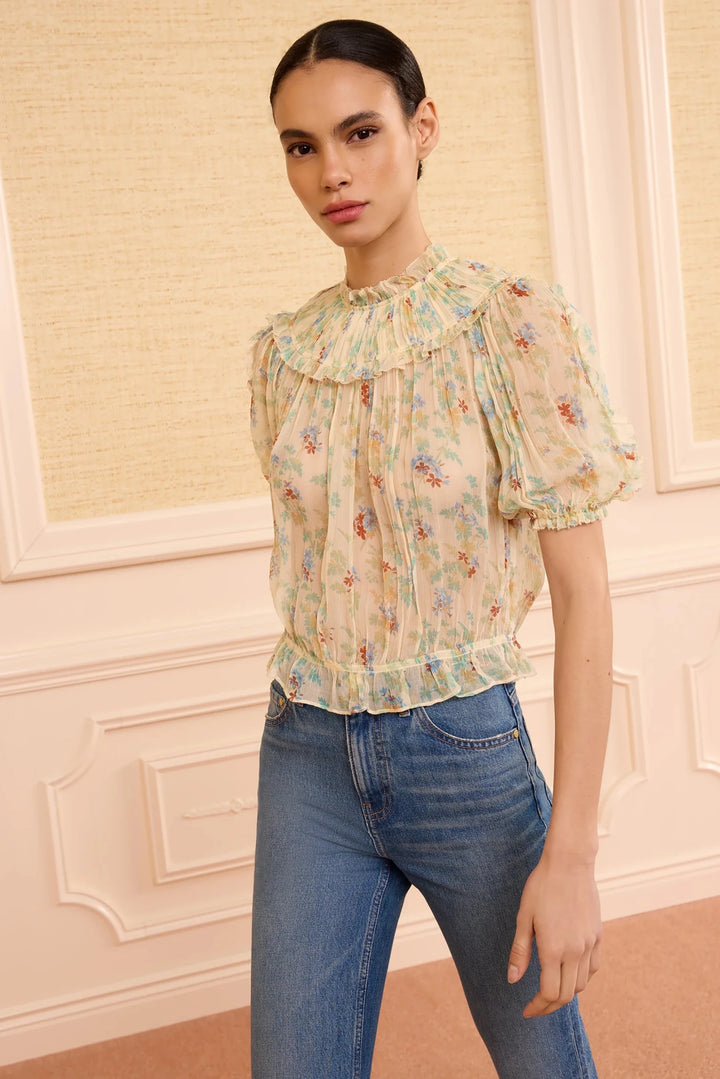 Ulla Johnson - Solenne Silk Top in Moon Petal - Kalifornia Jean Bar