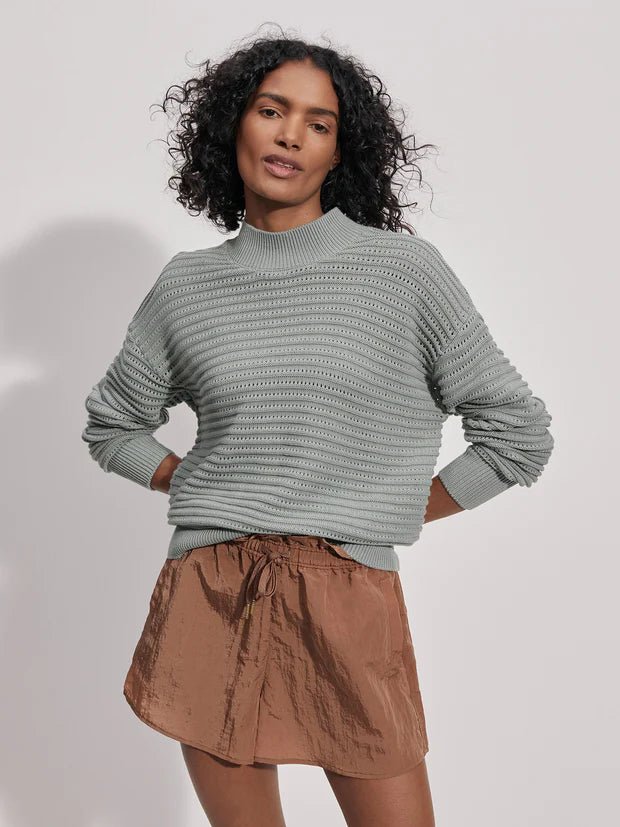 Varley - Green Mileu Franco Knit Crew - Kalifornia Jean Bar