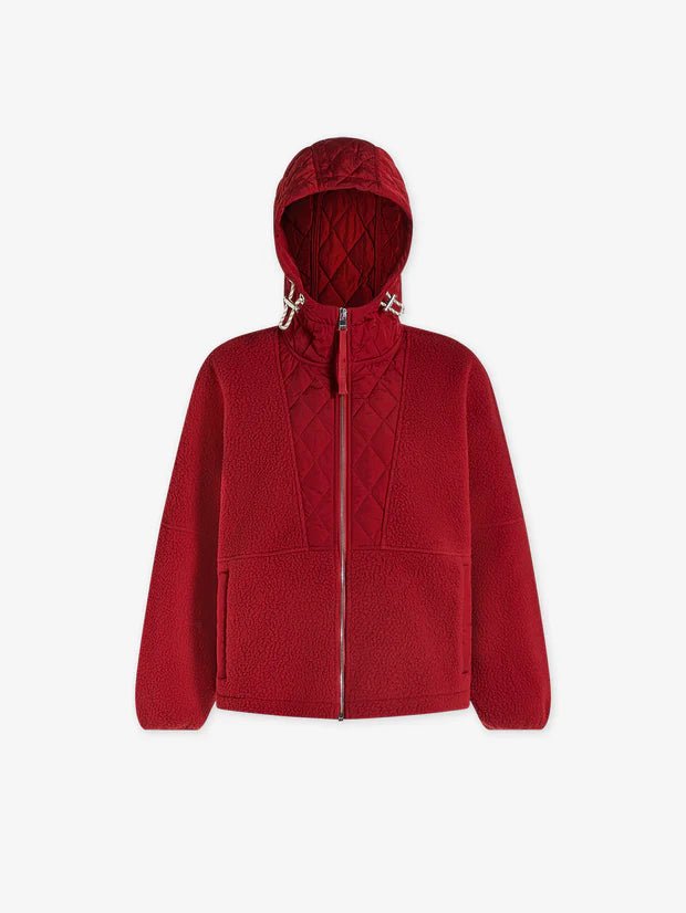 Varley - Richfield Quilt Fleece Combo Jacket in Red Dahlia - Kalifornia Jean Bar