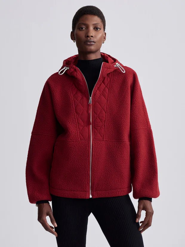 Varley - Richfield Quilt Fleece Combo Jacket in Red Dahlia - Kalifornia Jean Bar