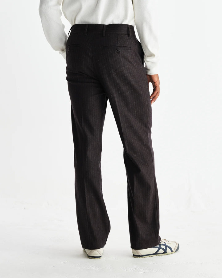 WAX London - Aston Wool Trouser Dark Brown Pinstripes - Kalifornia Jean Bar