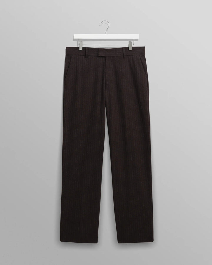 WAX London - Aston Wool Trouser Dark Brown Pinstripes - Kalifornia Jean Bar