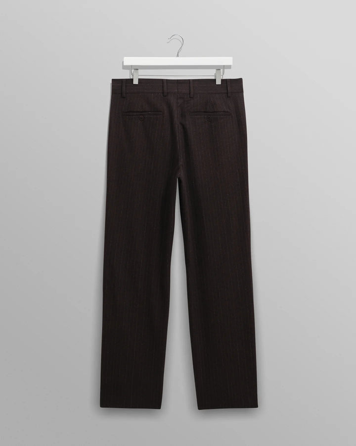 WAX London - Aston Wool Trouser Dark Brown Pinstripes - Kalifornia Jean Bar