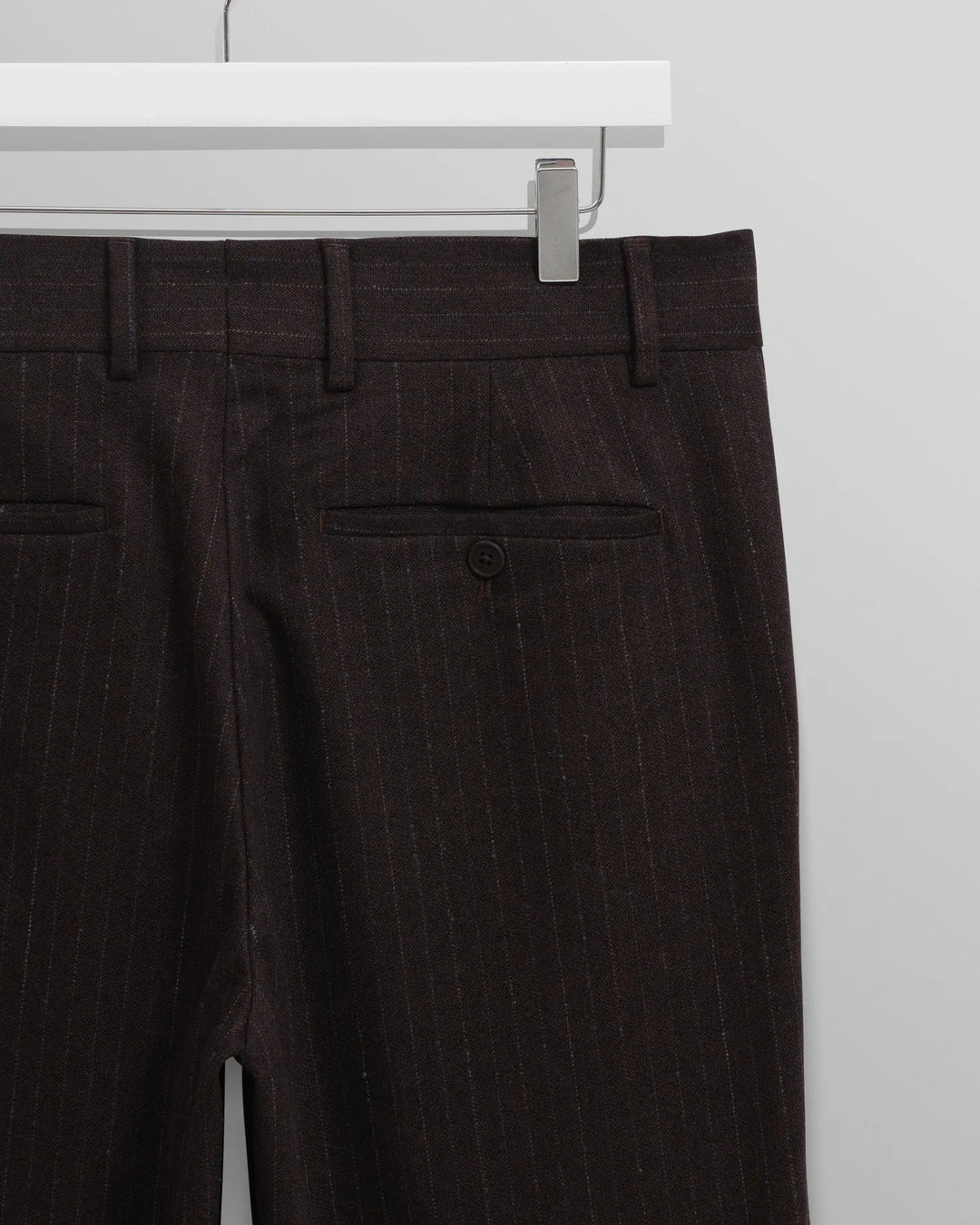 WAX London - Aston Wool Trouser Dark Brown Pinstripes - Kalifornia Jean Bar