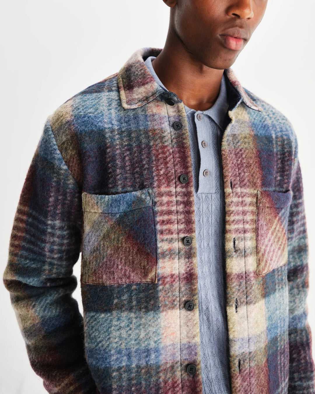 Wax London - Blue Multi Whiting Overshirt - Kalifornia Jean Bar