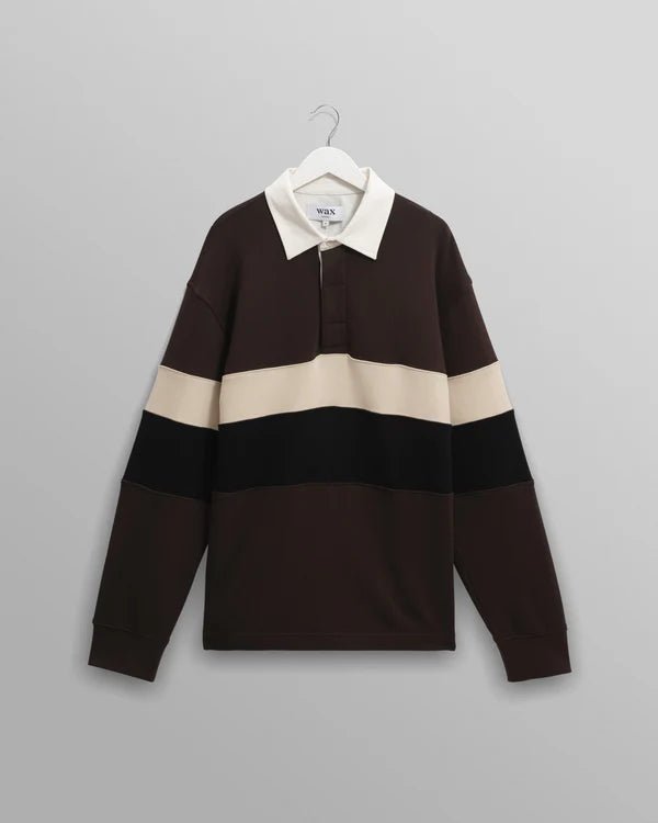 Wax London - Brown/Black Rowhill Rugby Shirt - Kalifornia Jean Bar
