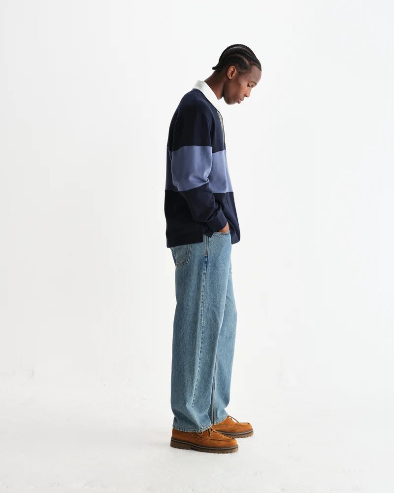 Wax London - Navy/Blue Rowhill Rugby Shirt - Kalifornia Jean Bar