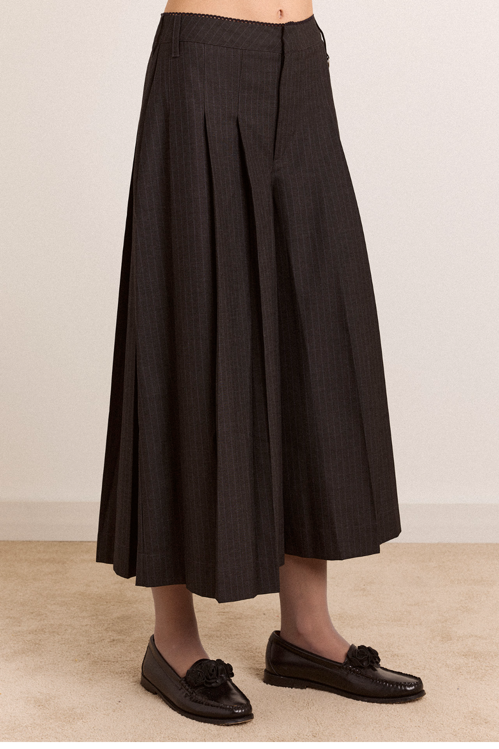 Damson Madder - Winona Striped Pleated Culotte - Kalifornia Jean Bar
