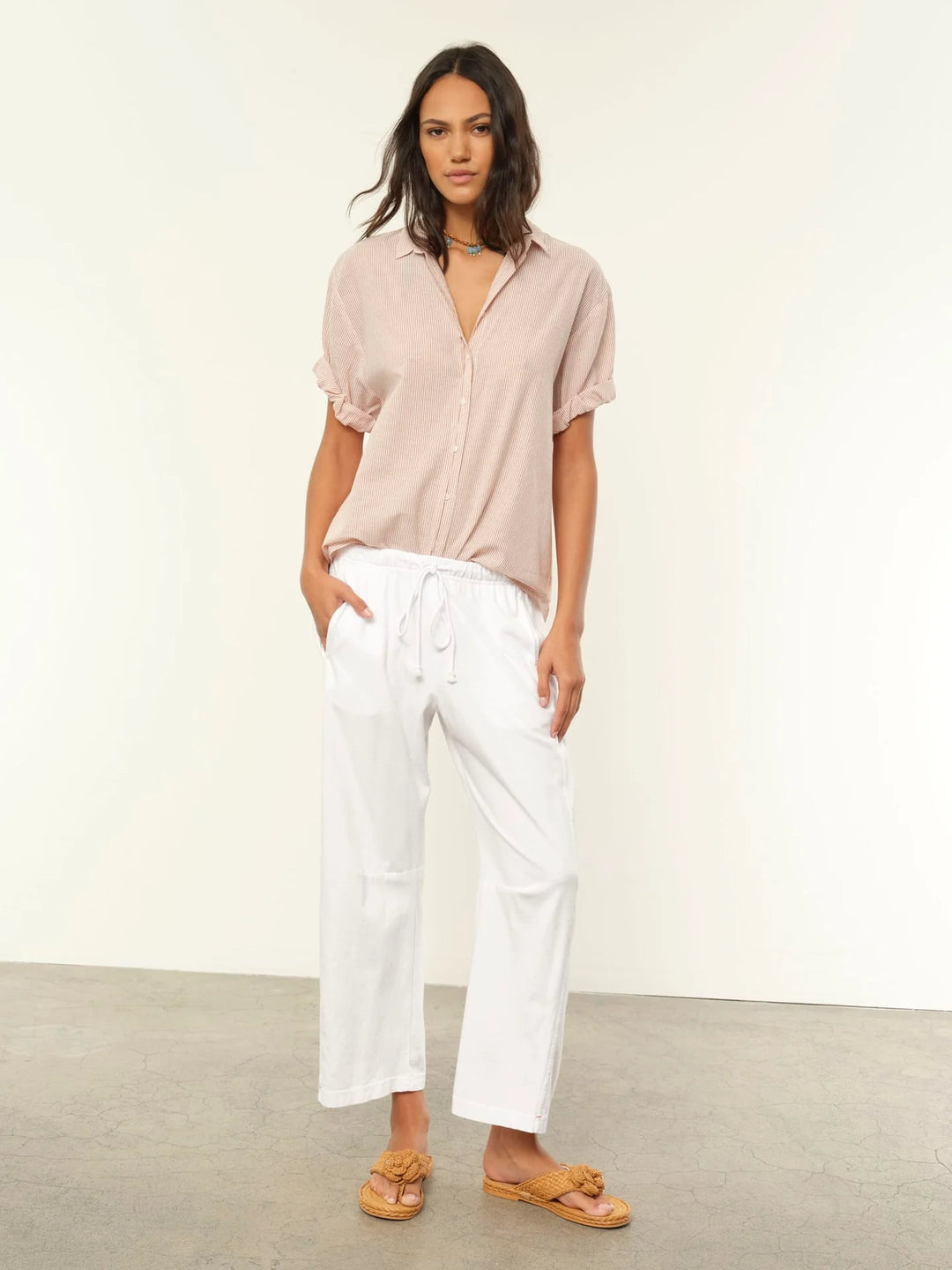 Xirena - Channing Shirt in Burnt Sienna Stripe