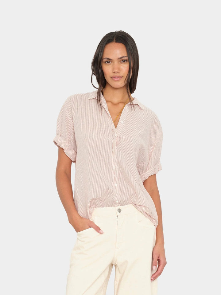 Xirena - Channing Shirt in Burnt Sienna Stripe - Kalifornia Jean Bar