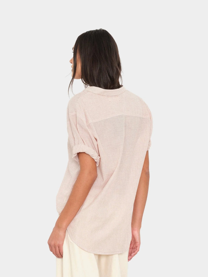 Xirena - Channing Shirt in Burnt Sienna Stripe - Kalifornia Jean Bar