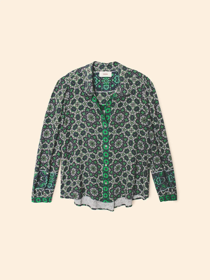 Xirena - Gaby Shirt in Navy Tile - Kalifornia Jean Bar