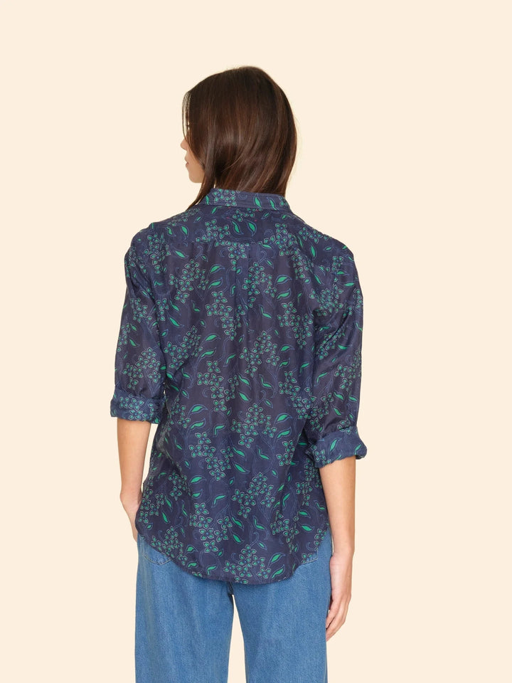 Xirena - Navy Green Beau Shirt - Kalifornia Jean Bar Xirena - Navy Green Beau Shirt Blouse