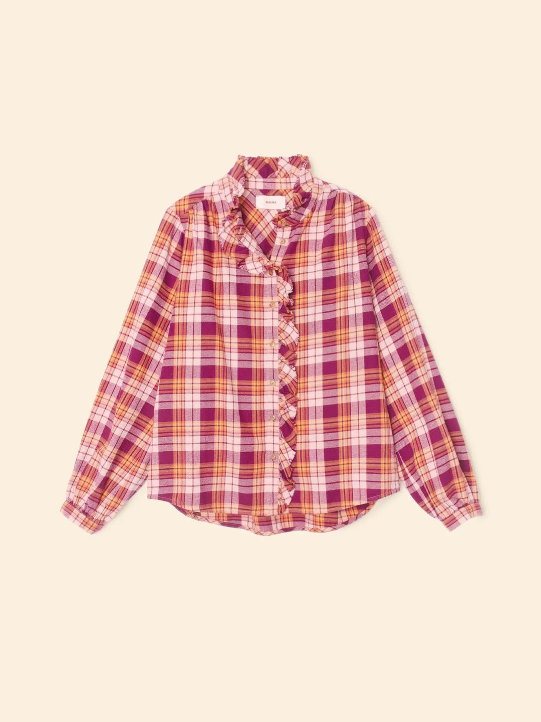 Xirena - Pink Orange Plaid Nicholson Shirt - Kalifornia Jean Bar