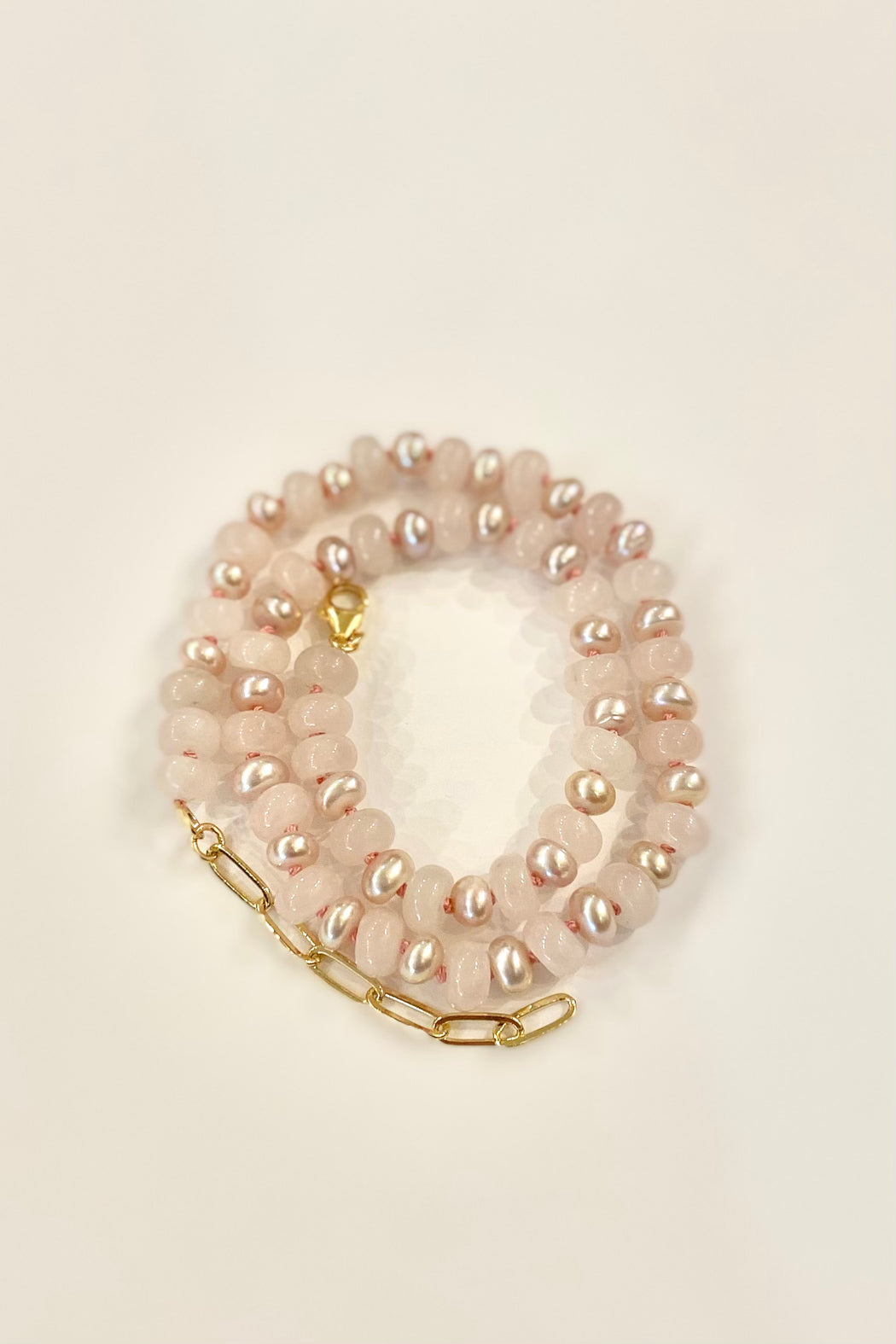 Commedia - Rose Quartz & Pink Freshwater Pearl Candy Necklace