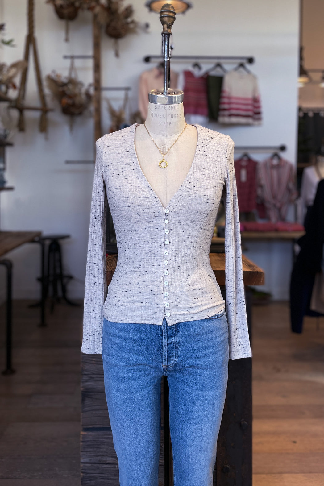 Enza Costa - LS V Cardigan — Kalifornia Jean Bar